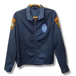 Boca Raton 911 Police Vintage Florida Men's Dark Blue Retired Jacket W/Patches